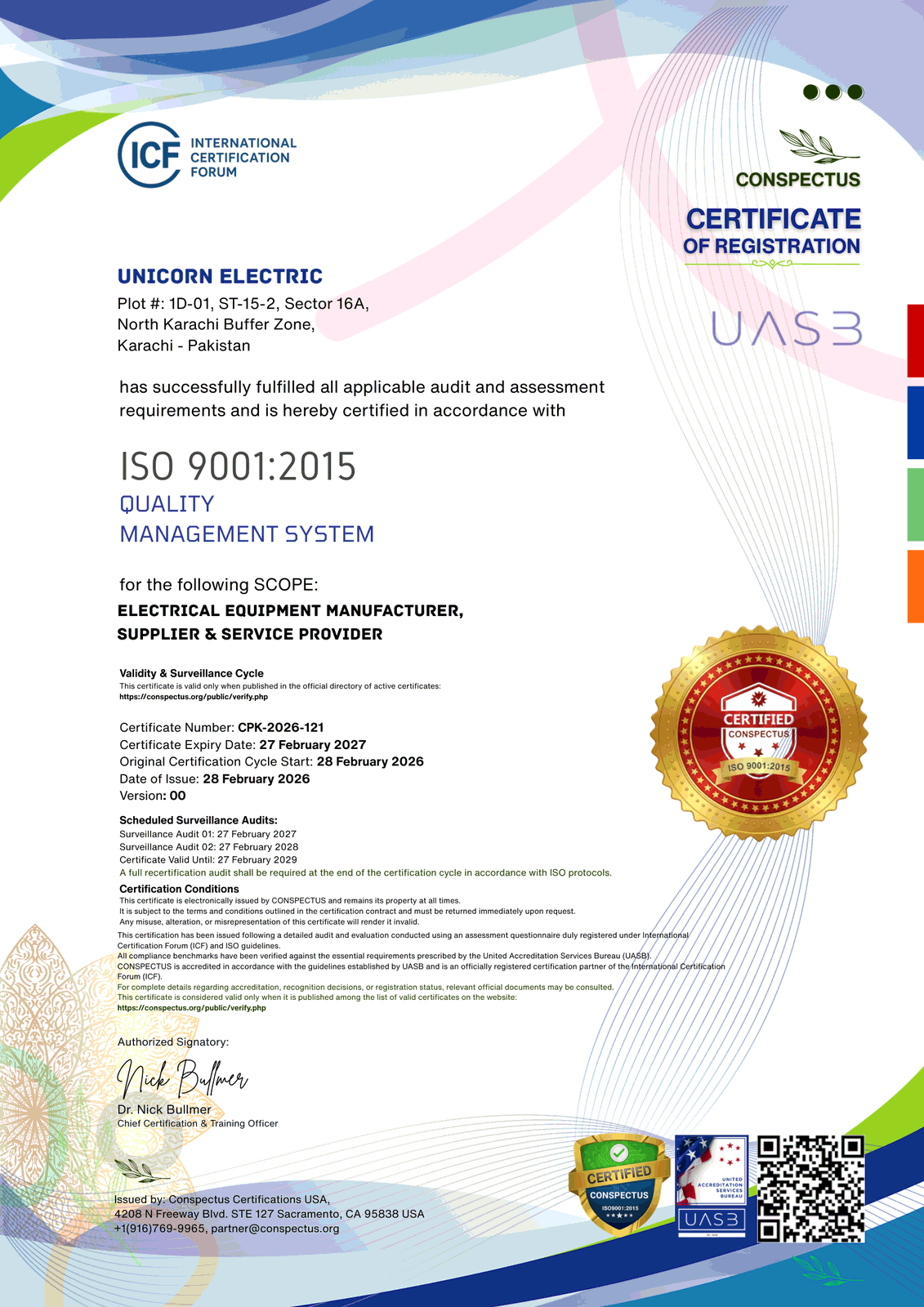 ISO 9001:2015 Quality Management System Certification